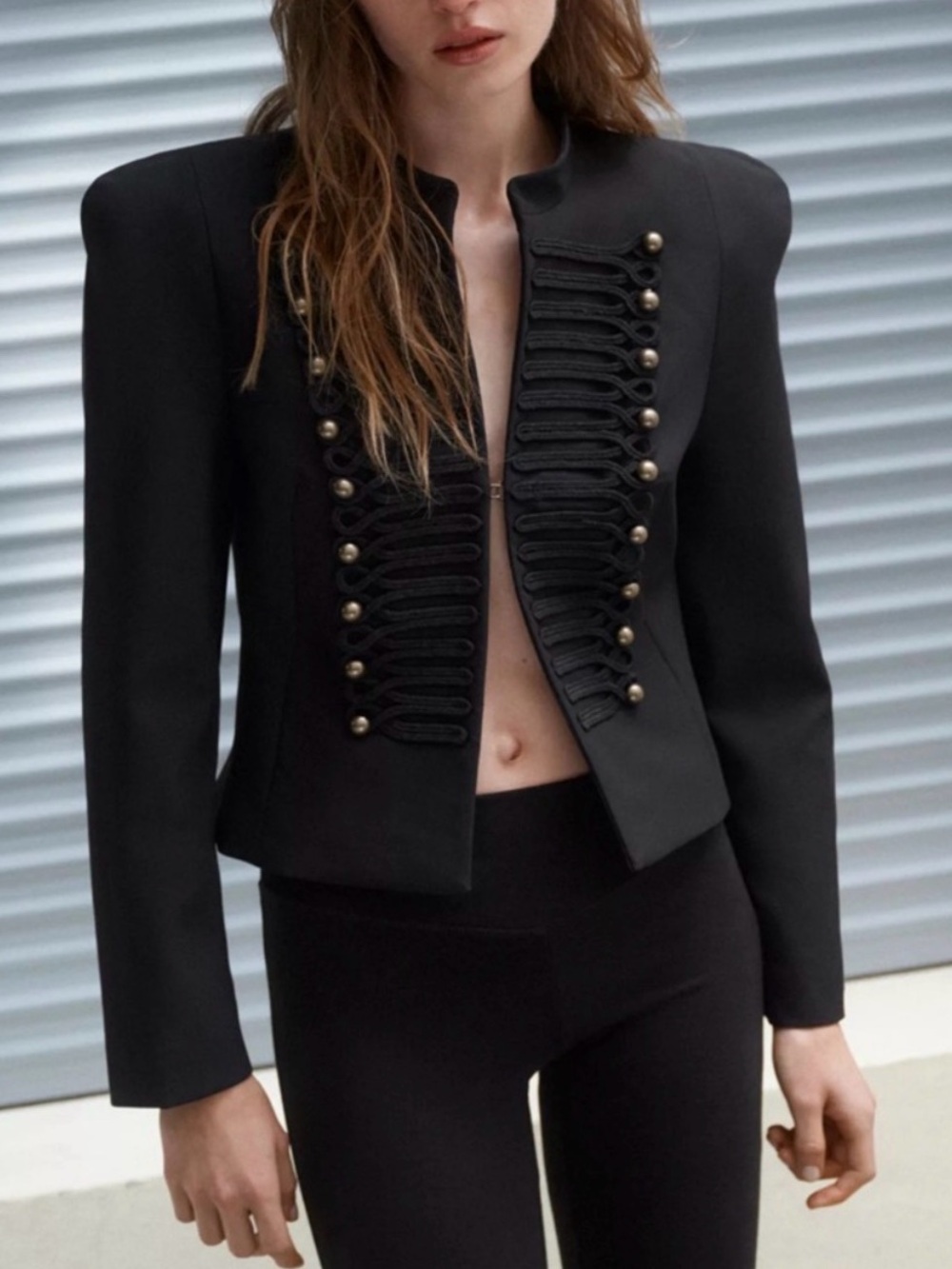 NWT ZARA FITTED BLAZER WITH SHOULDER PADS SIZE XS